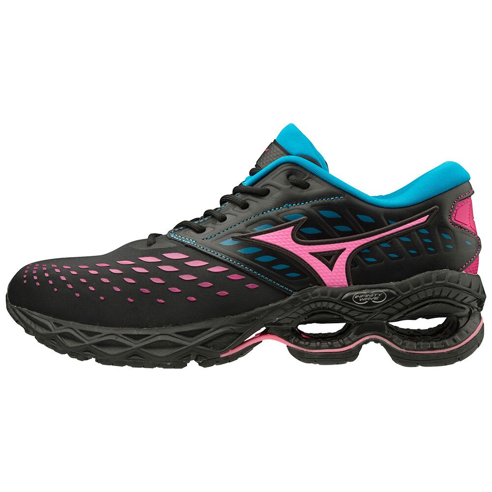 Tênis Mizuno Wave Creation LS - Mulher - Pretas/Rosa/Azuis - FYLIK0291